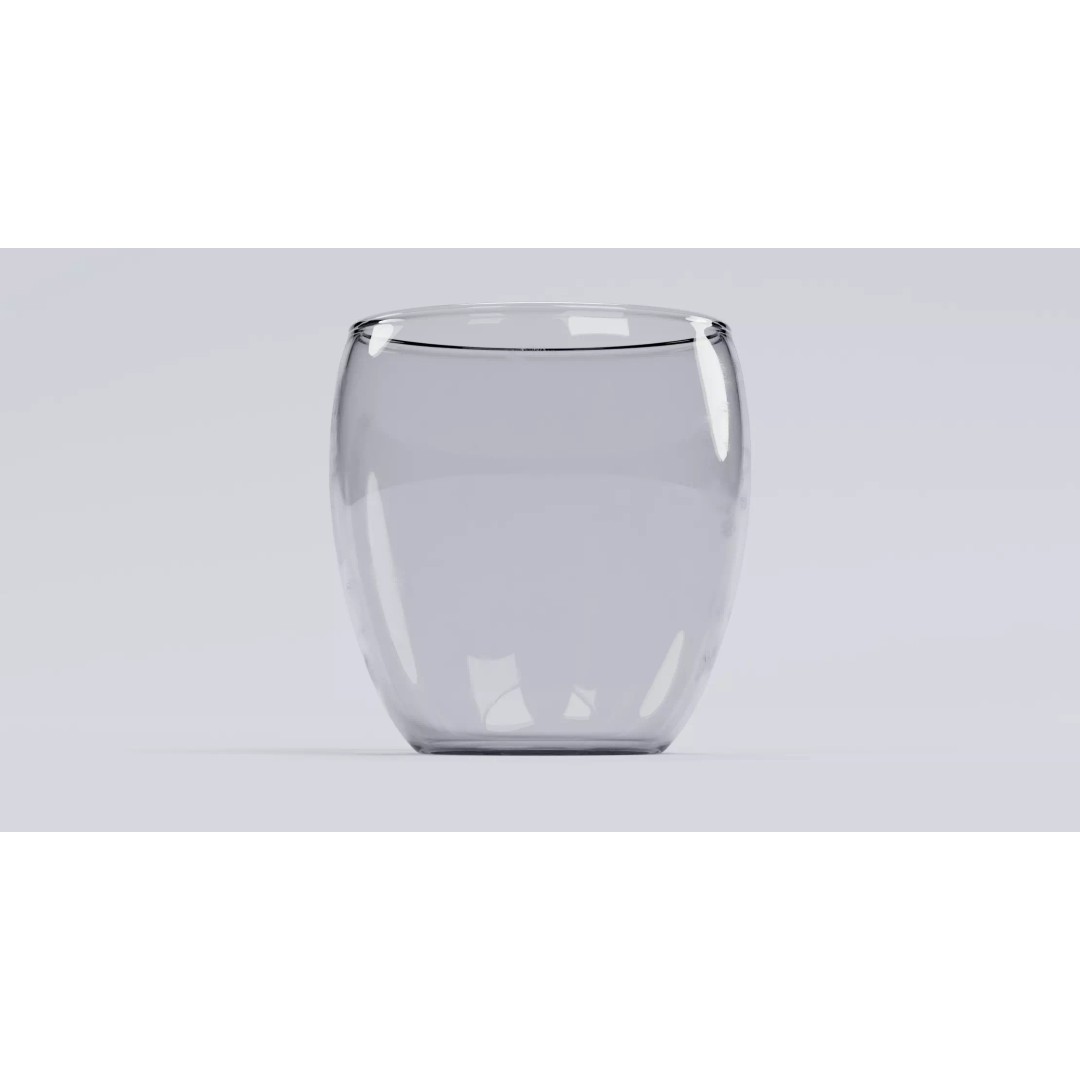 Transparent Glass Vase 3D Model – Decorative Bowl for Interior Use - View 3
