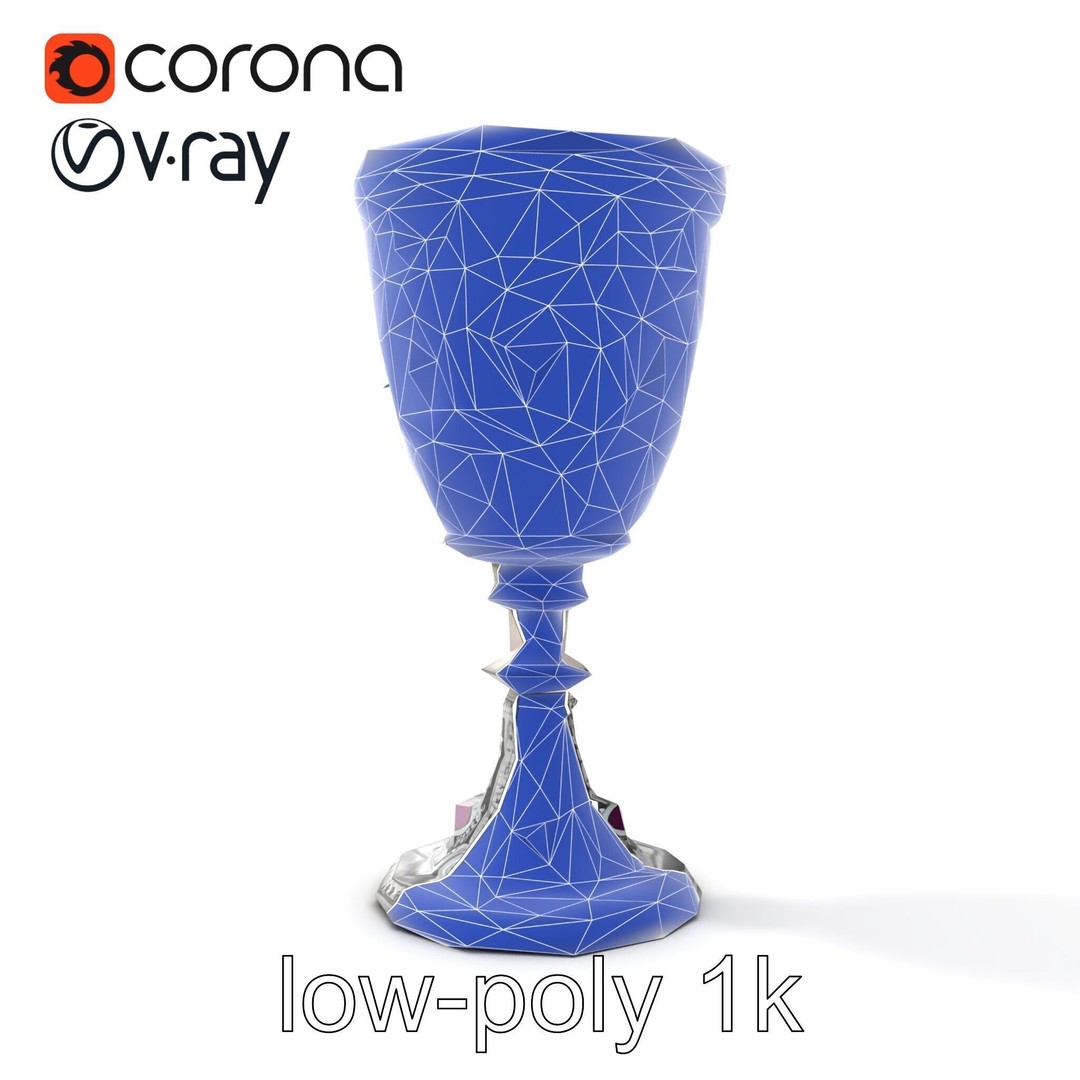 Gem-Encrusted Filigree Goblet 3D Model – Low Poly PBR Asset, FBX - View 23