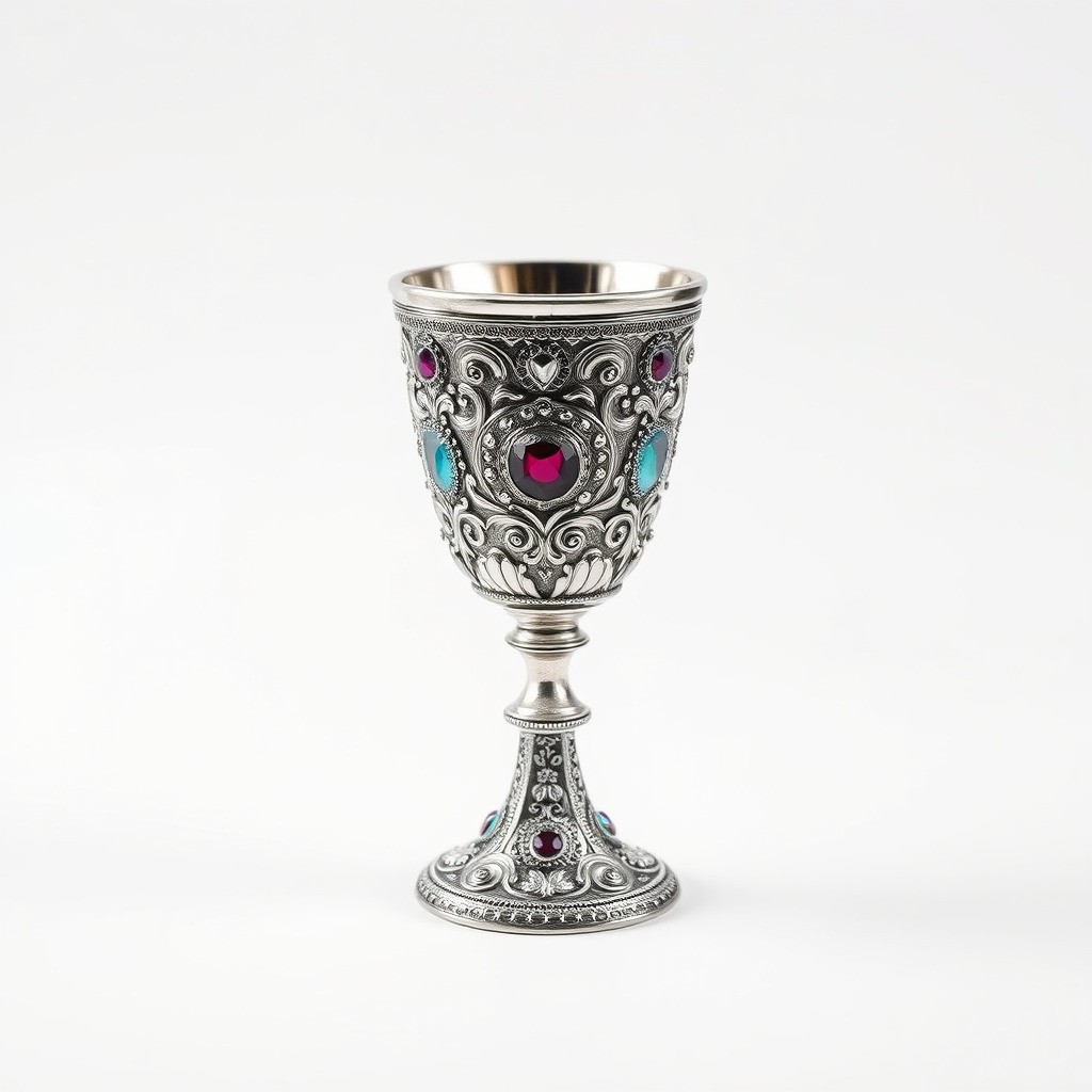 Gem-Encrusted Filigree Goblet 3D Model – Low Poly PBR Asset, FBX - View 5