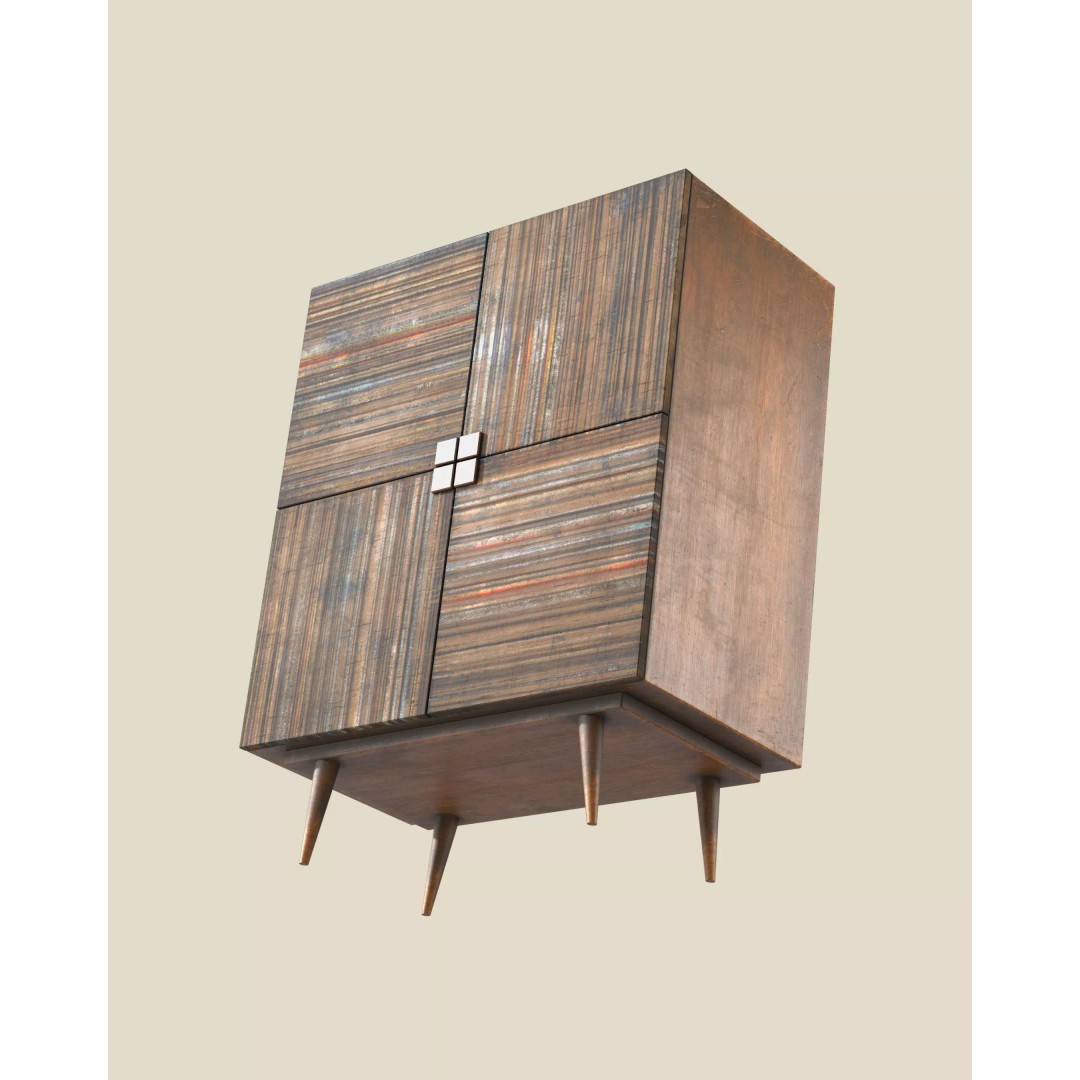 Sideboard Furniture 3D Model – Low Poly Game Asset, FBX, OBJ - View 2