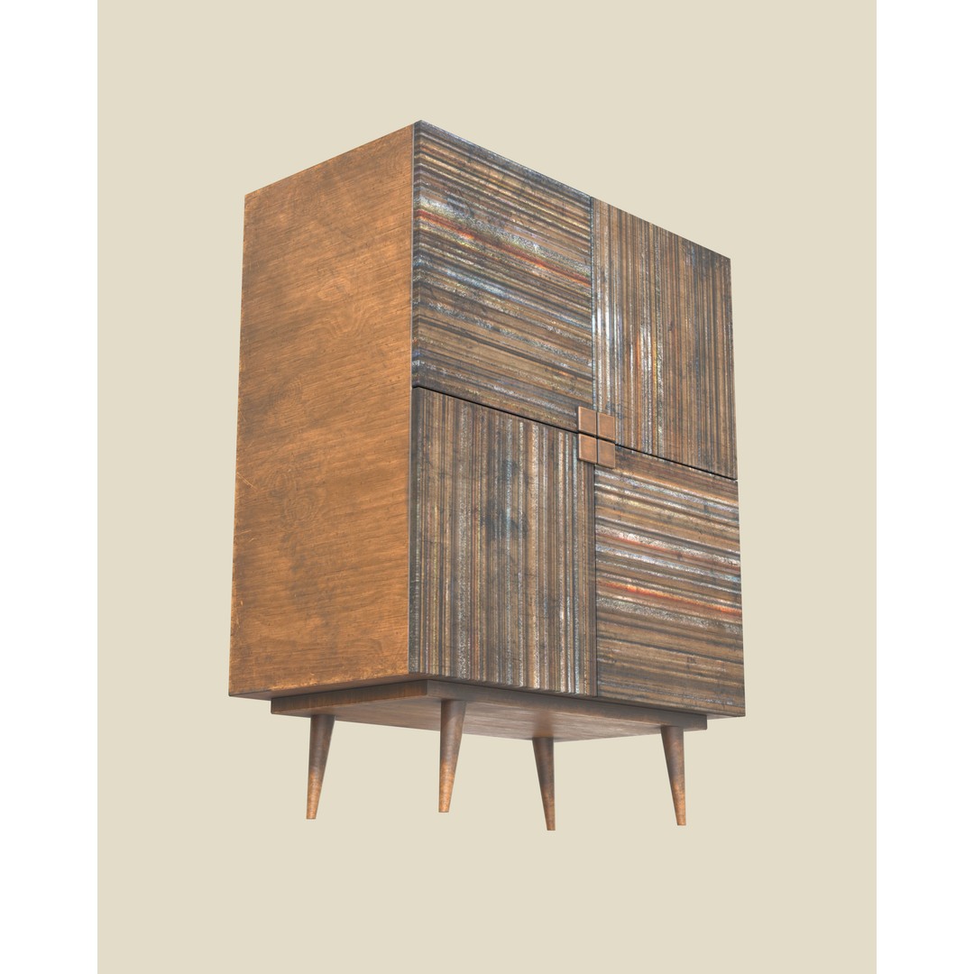 Sideboard Furniture 3D Model – Low Poly Game Asset, FBX, OBJ - View 5