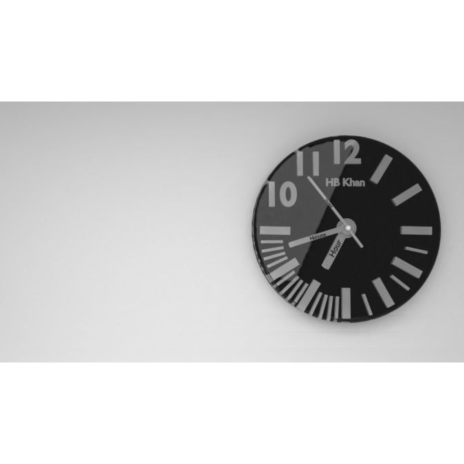 Modern Wall Clock 3D Model – Low Poly Minimalist Design, FBX, OBJ - View 11