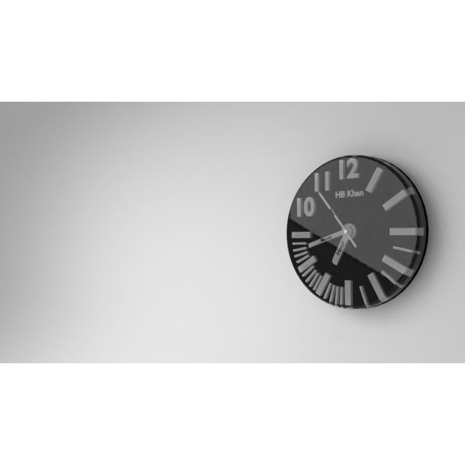 Modern Wall Clock 3D Model – Low Poly Minimalist Design, FBX, OBJ - View 12