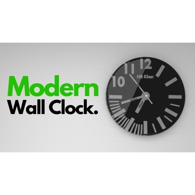 Modern Wall Clock 3D Model – Low Poly Minimalist Design, FBX, OBJ - View 4