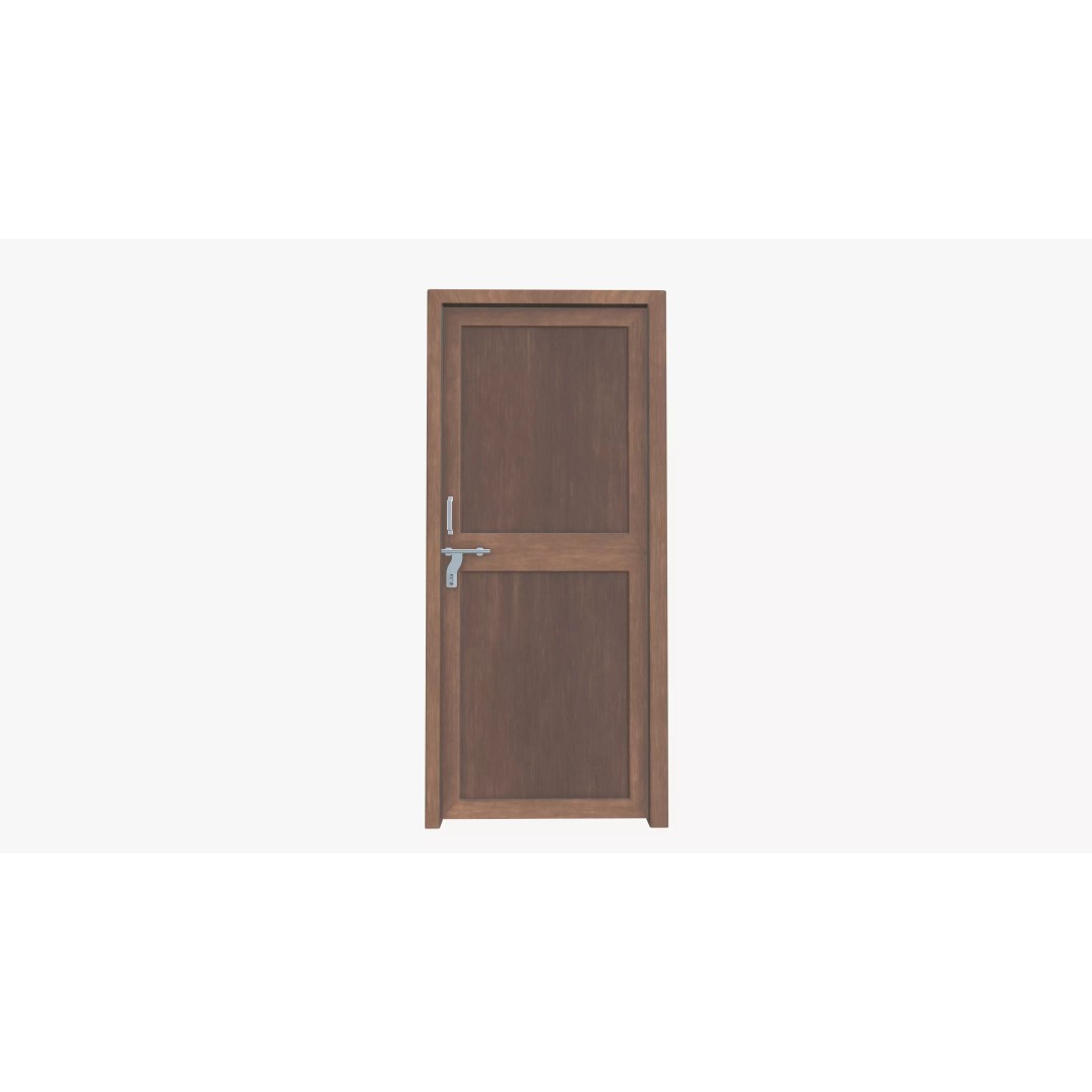 Wooden Door 3D Model – Low Poly PBR Asset, FBX Format - View 2
