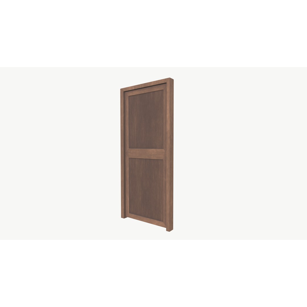 Wooden Door 3D Model – Low Poly PBR Asset, FBX Format - View 4