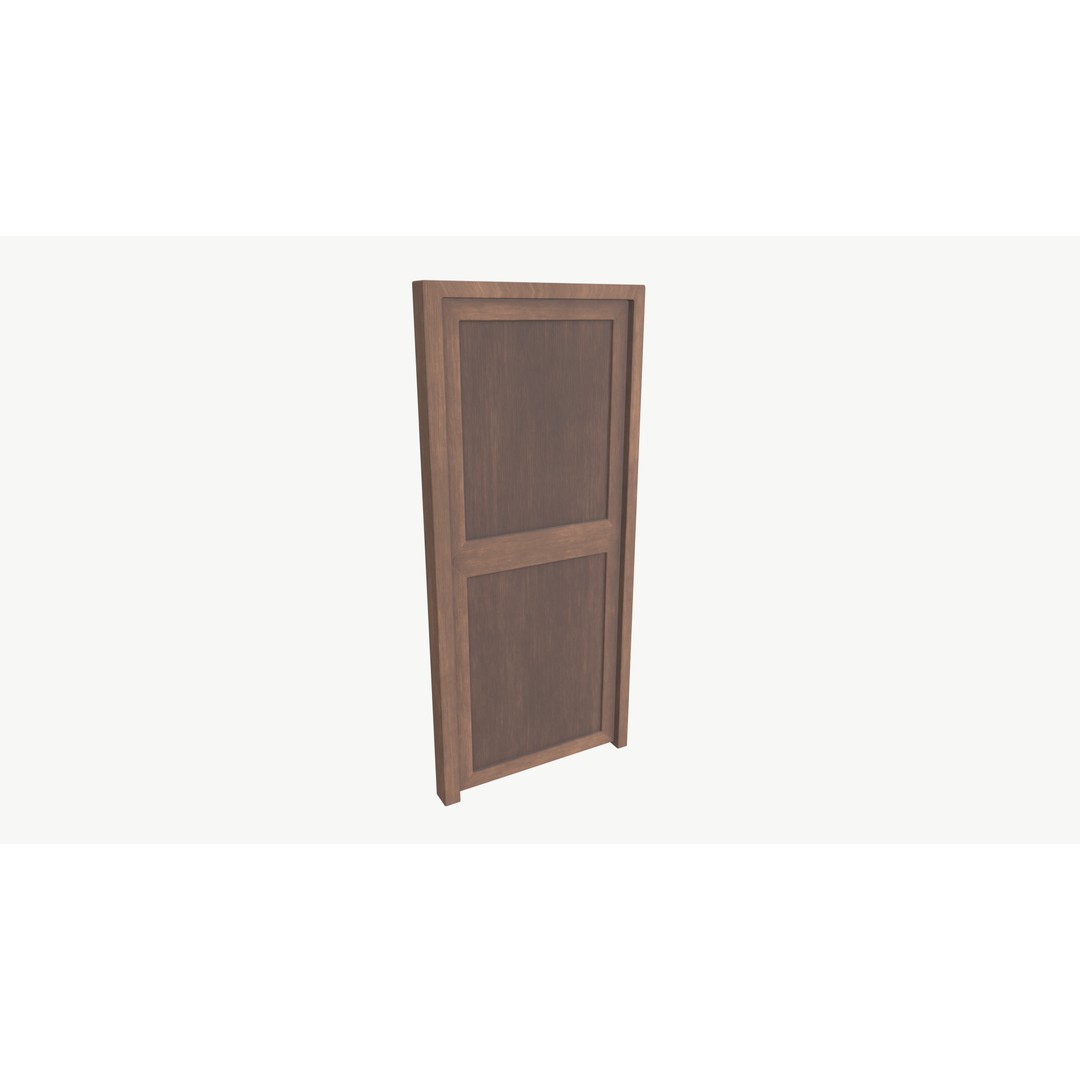Wooden Door 3D Model – Low Poly PBR Asset, FBX Format - View 5