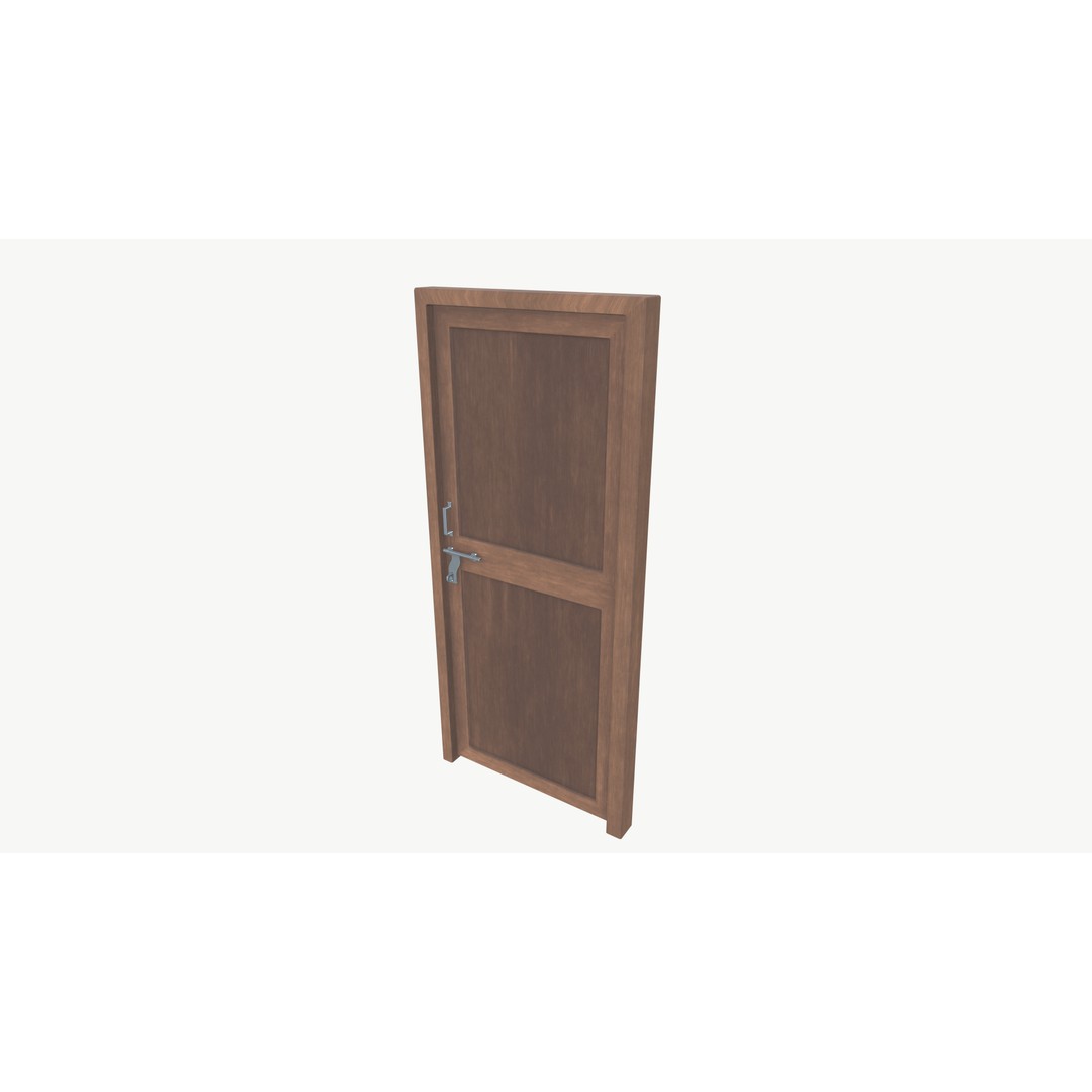 Wooden Door 3D Model – Low Poly PBR Asset, FBX Format - View 6
