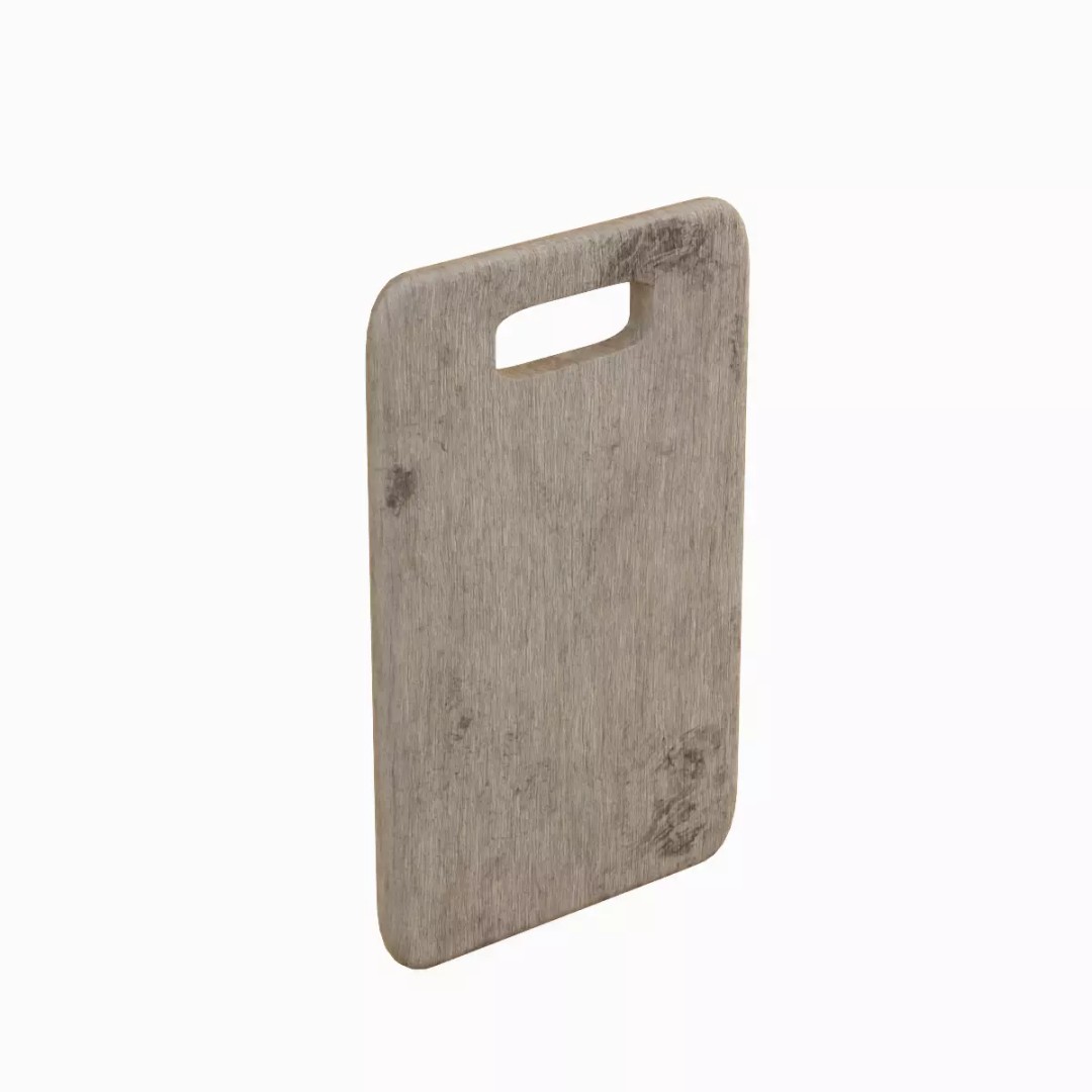 Cutting Board 3D Model – Low Poly Game Asset, PBR Textures, Blender - View 2