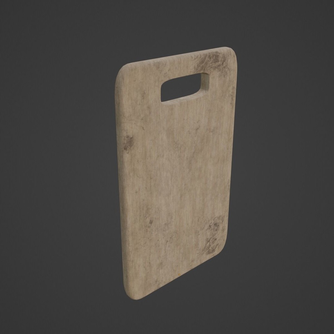 Cutting Board 3D Model – Low Poly Game Asset, PBR Textures, Blender - View 8
