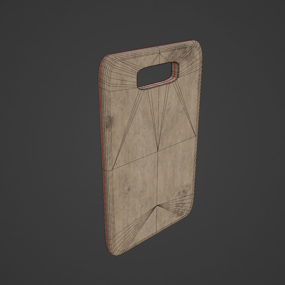 Cutting Board 3D Model – Low Poly Game Asset, PBR Textures, Blender - View 9