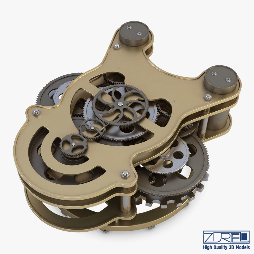 Gear Alarm Clock 3D Model – High Poly Mechanical Design, FBX, OBJ - View 13