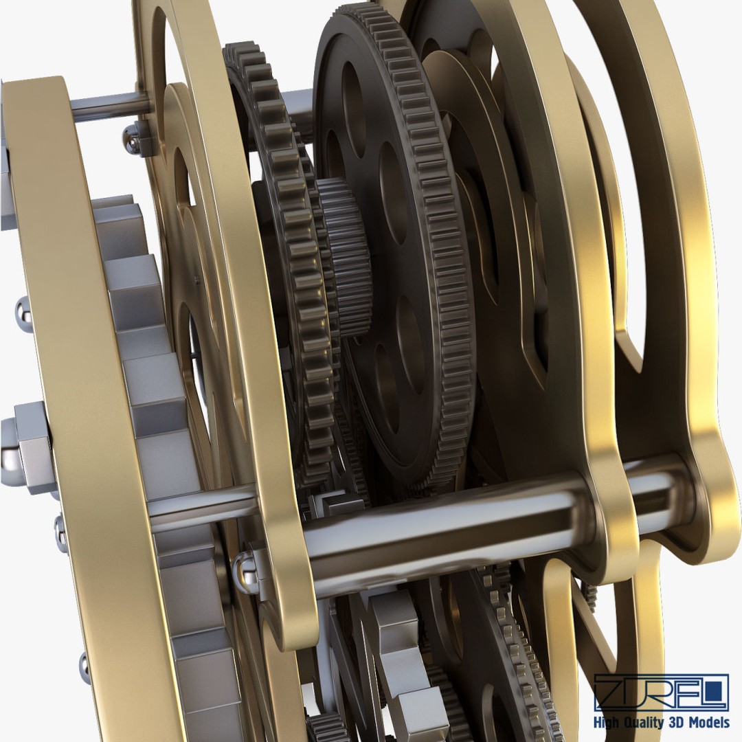 Gear Alarm Clock 3D Model – High Poly Mechanical Design, FBX, OBJ - View 14