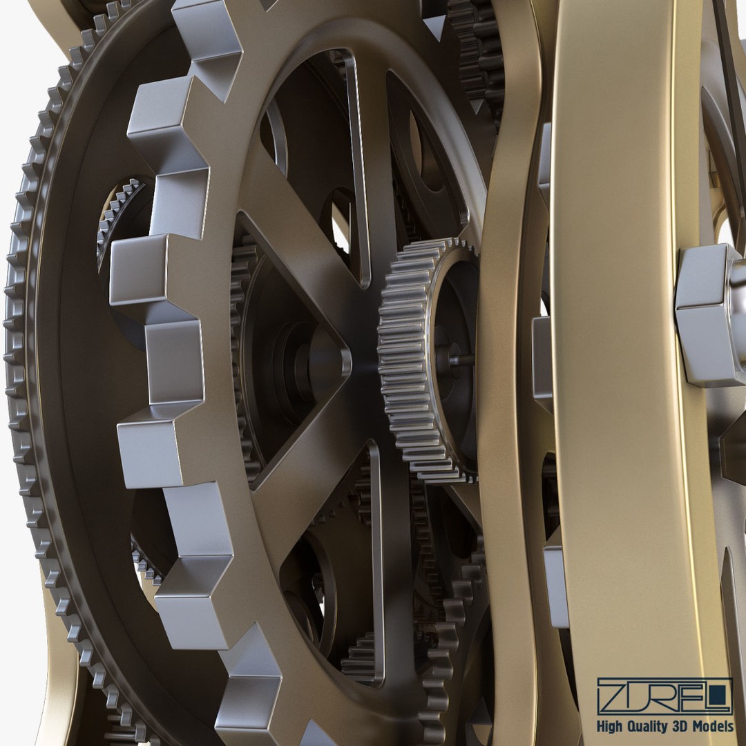 Gear Alarm Clock 3D Model – High Poly Mechanical Design, FBX, OBJ - View 15