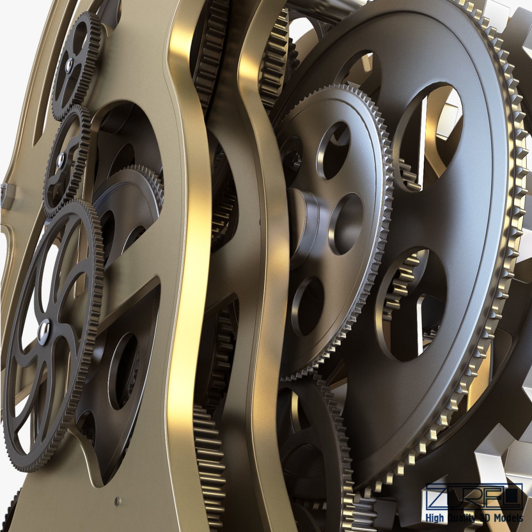 Gear Alarm Clock 3D Model – High Poly Mechanical Design, FBX, OBJ - View 17
