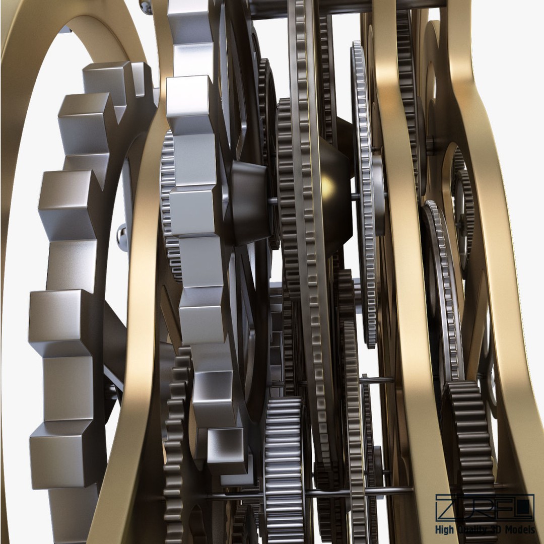 Gear Alarm Clock 3D Model – High Poly Mechanical Design, FBX, OBJ - View 18