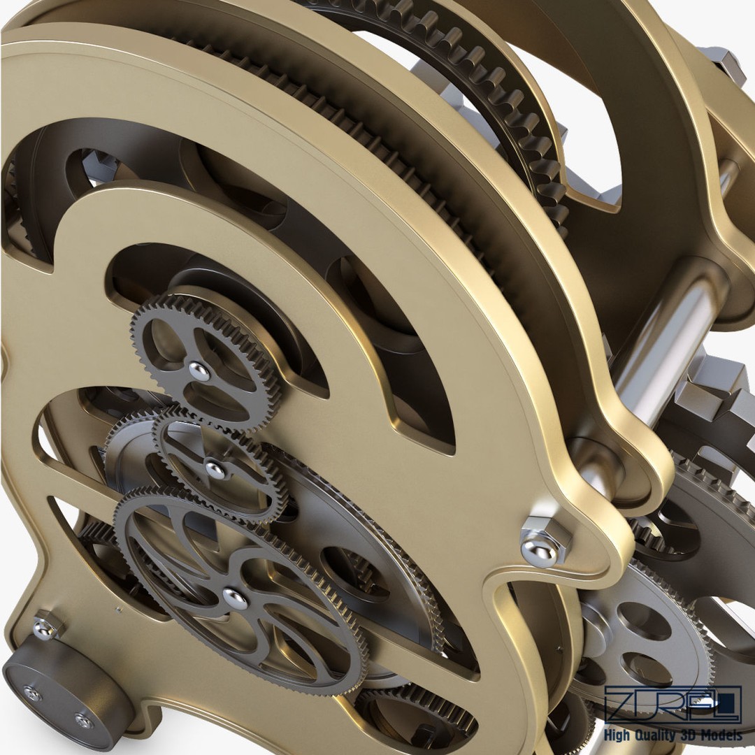 Gear Alarm Clock 3D Model – High Poly Mechanical Design, FBX, OBJ - View 21