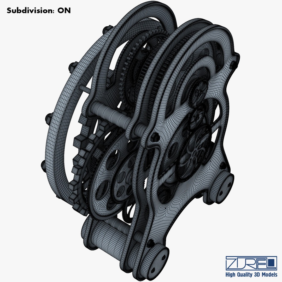 Gear Alarm Clock 3D Model – High Poly Mechanical Design, FBX, OBJ - View 29