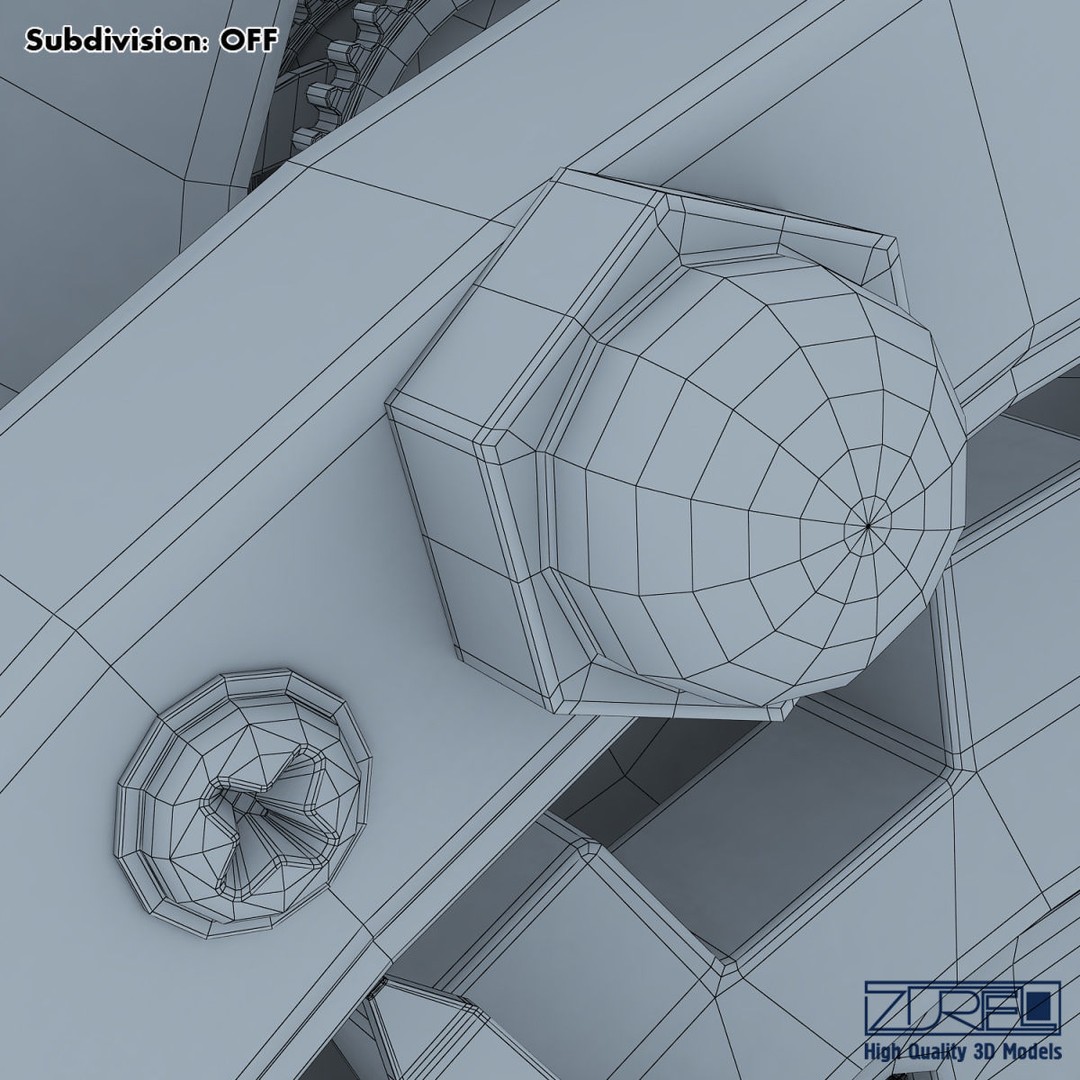 Gear Alarm Clock 3D Model – High Poly Mechanical Design, FBX, OBJ - View 44