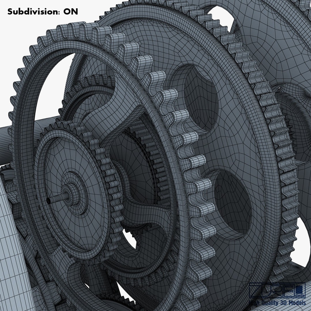 Gear Alarm Clock 3D Model – High Poly Mechanical Design, FBX, OBJ - View 47
