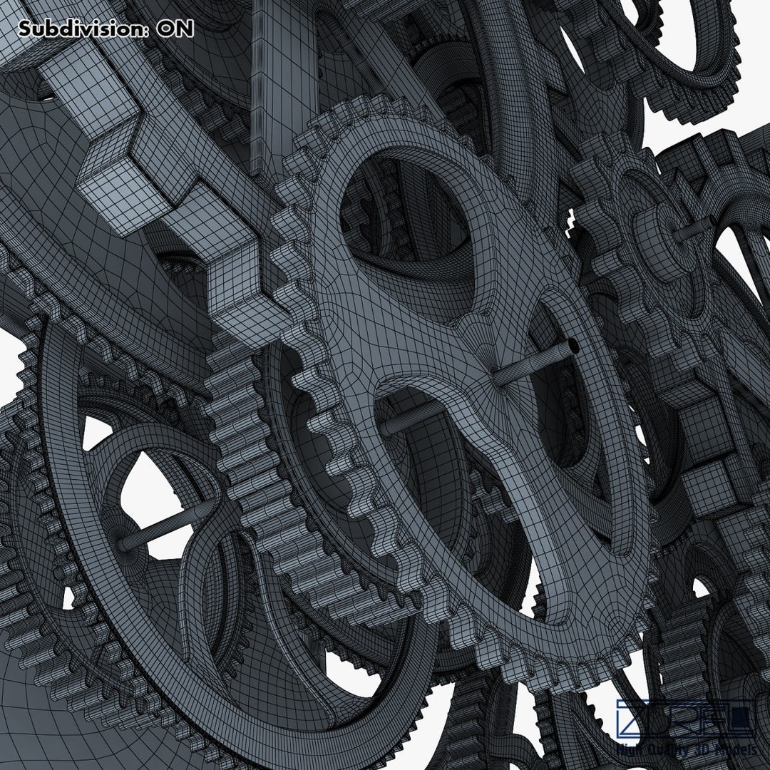 Gear Alarm Clock 3D Model – High Poly Mechanical Design, FBX, OBJ - View 49