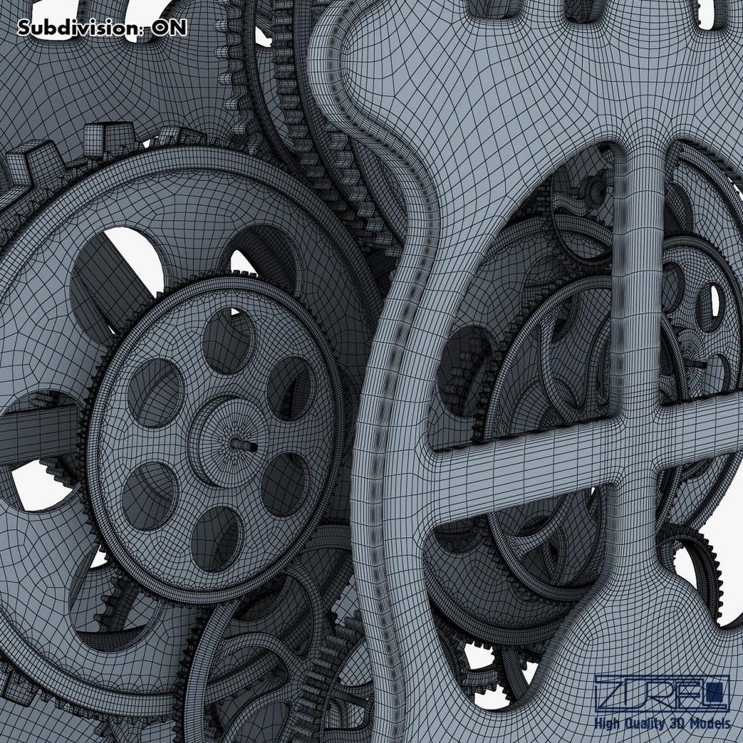 Gear Alarm Clock 3D Model – High Poly Mechanical Design, FBX, OBJ - View 51