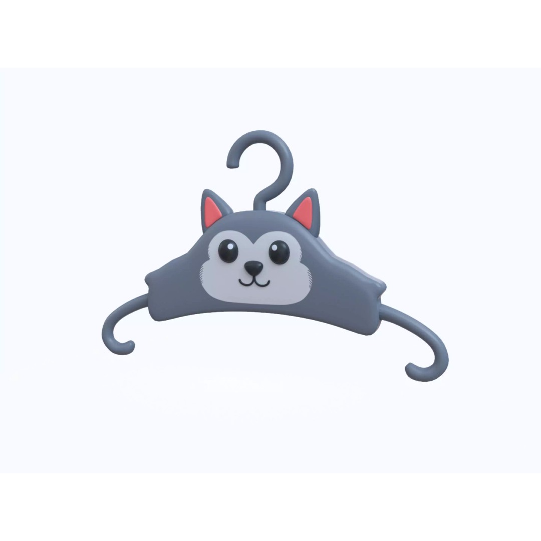 Cute Cartoon Unicorn 3D Model – Low Poly Kids Clothes Hanger, FBX, OBJ - View 2