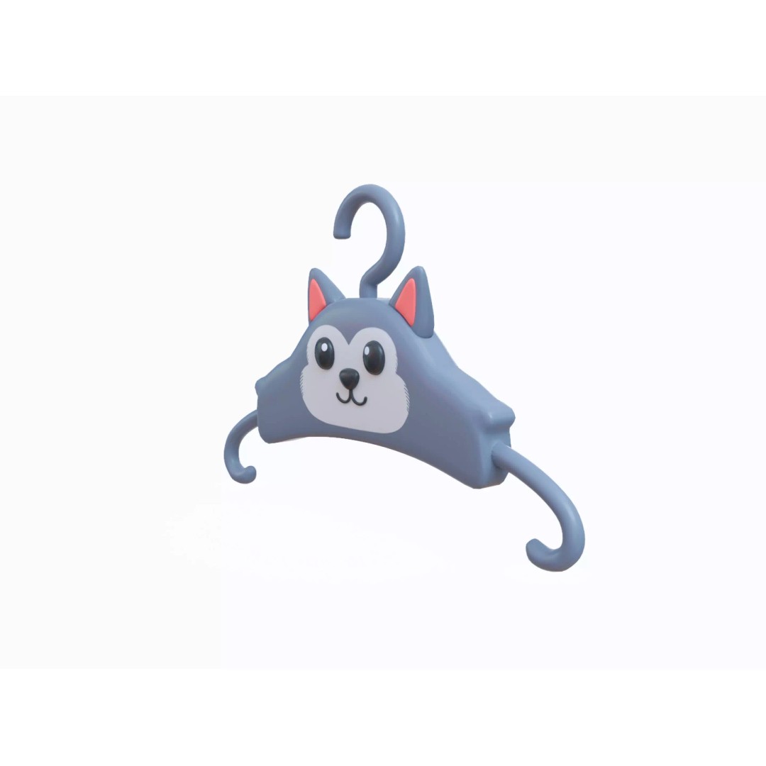 Cute Cartoon Unicorn 3D Model – Low Poly Kids Clothes Hanger, FBX, OBJ - View 3