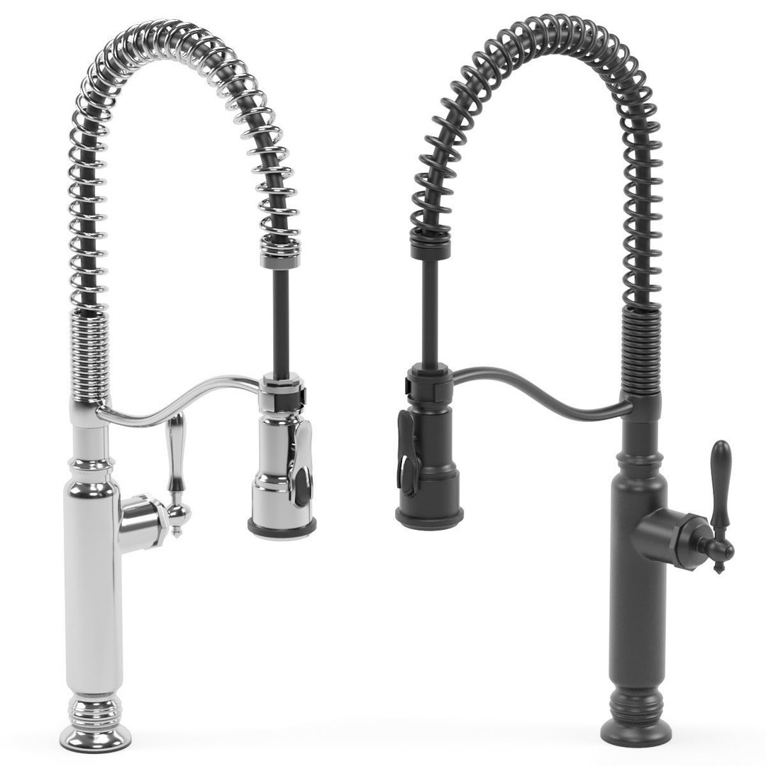 Kohler Kitchen Faucet 3D Model – Classic Style, PBR Textures, FBX - View 3