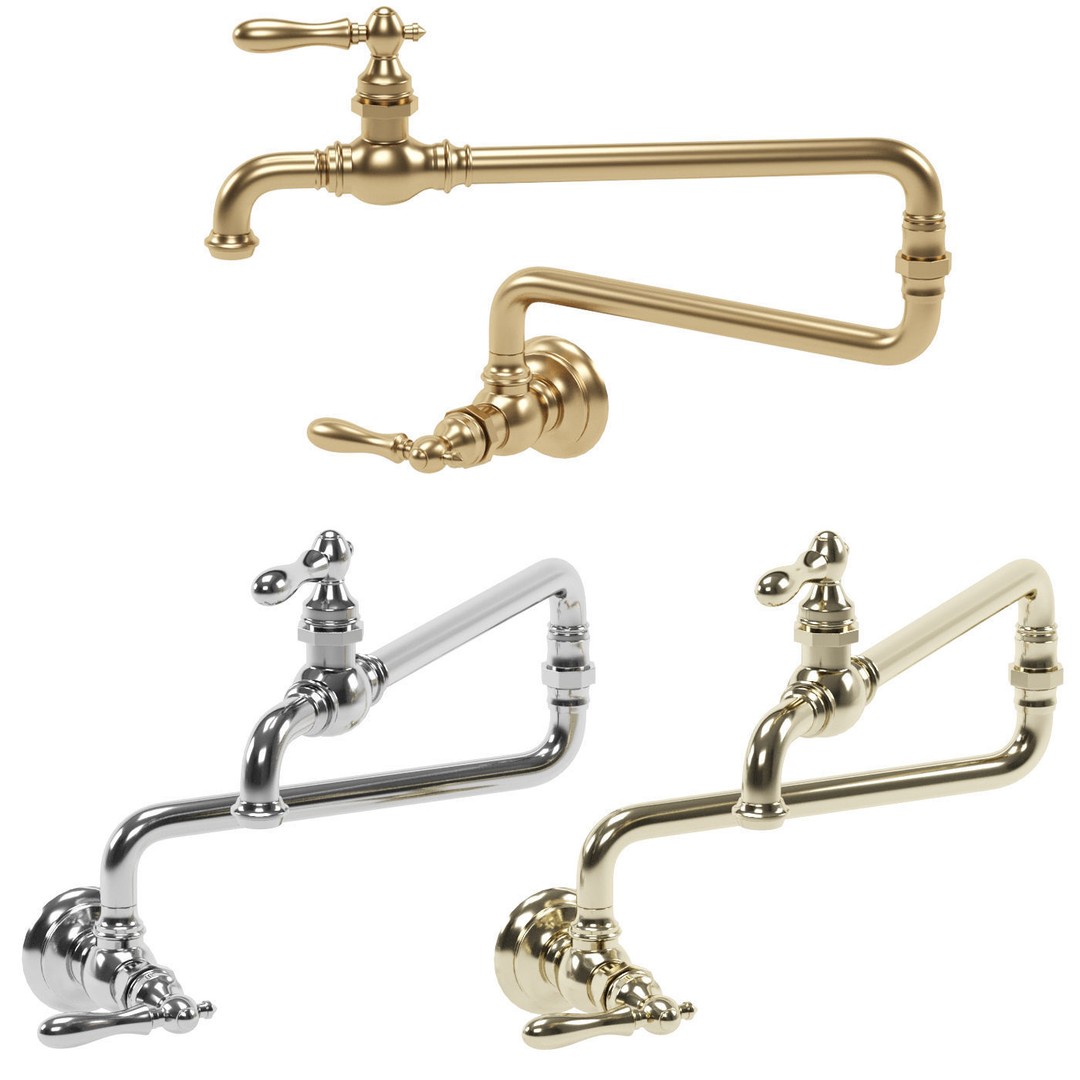 Kohler Kitchen Faucet 3D Model – Classic Style, PBR Textures, FBX - View 6