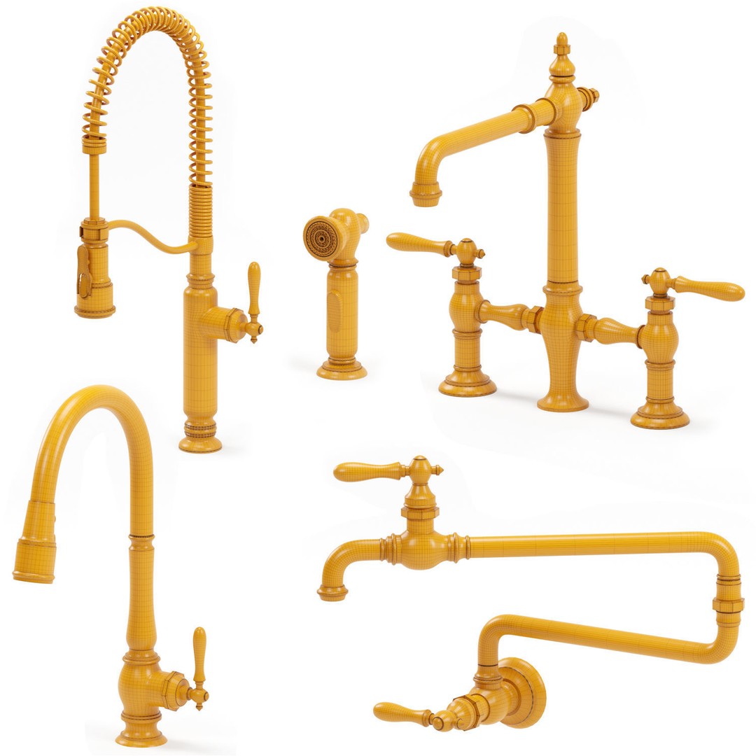 Kohler Kitchen Faucet 3D Model – Classic Style, PBR Textures, FBX - View 7