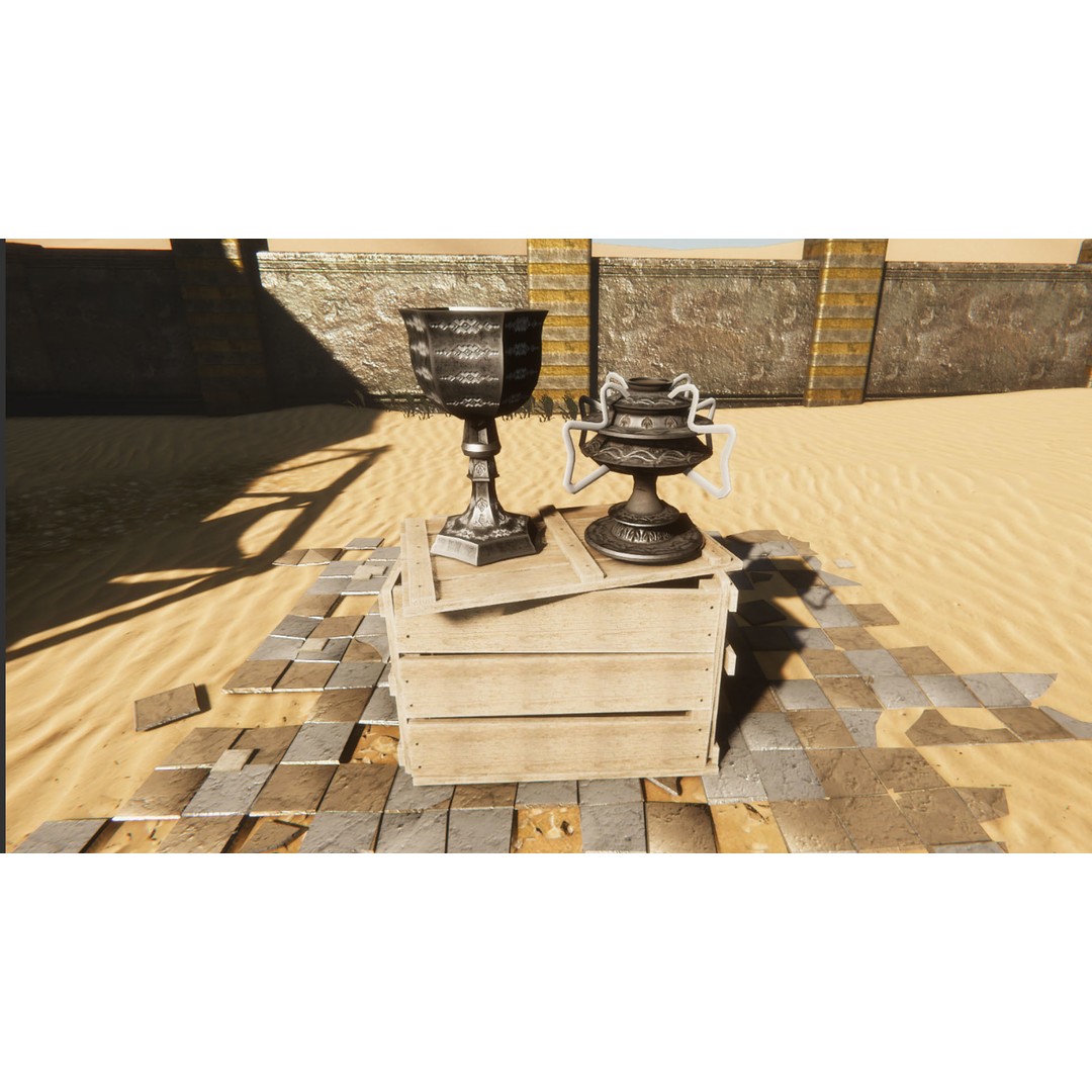 Medieval Props 3D Model – Low Poly Game Asset Collection, FBX