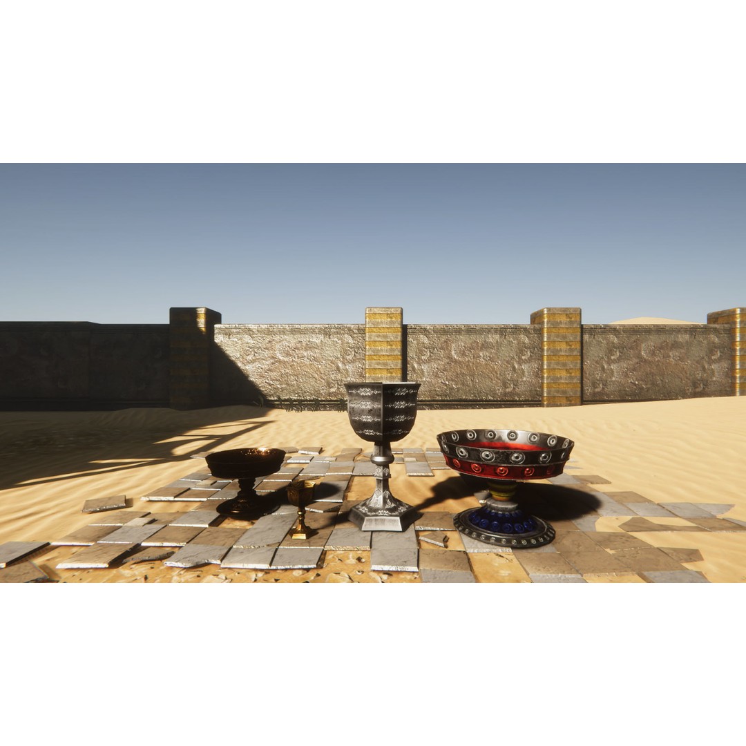 Medieval Props 3D Model – Low Poly Game Asset Collection, FBX - View 4