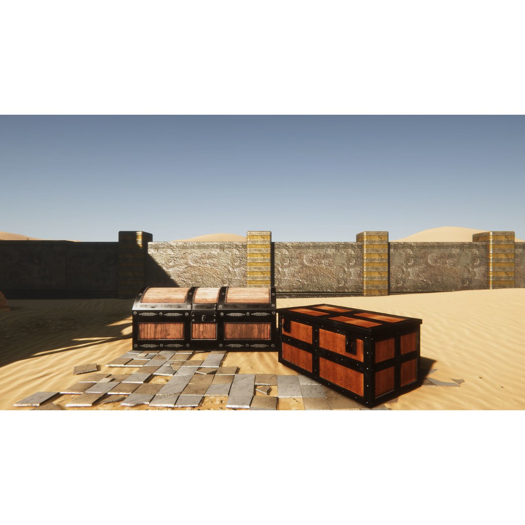Medieval Props 3D Model – Low Poly Game Asset Collection, FBX - View 5
