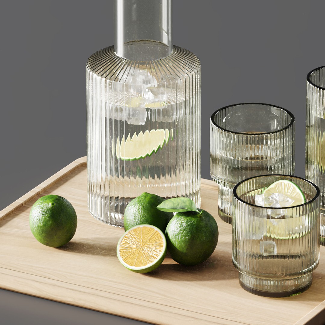 Tableware Set 3D Model – Modern Kitchenware with PBR Textures