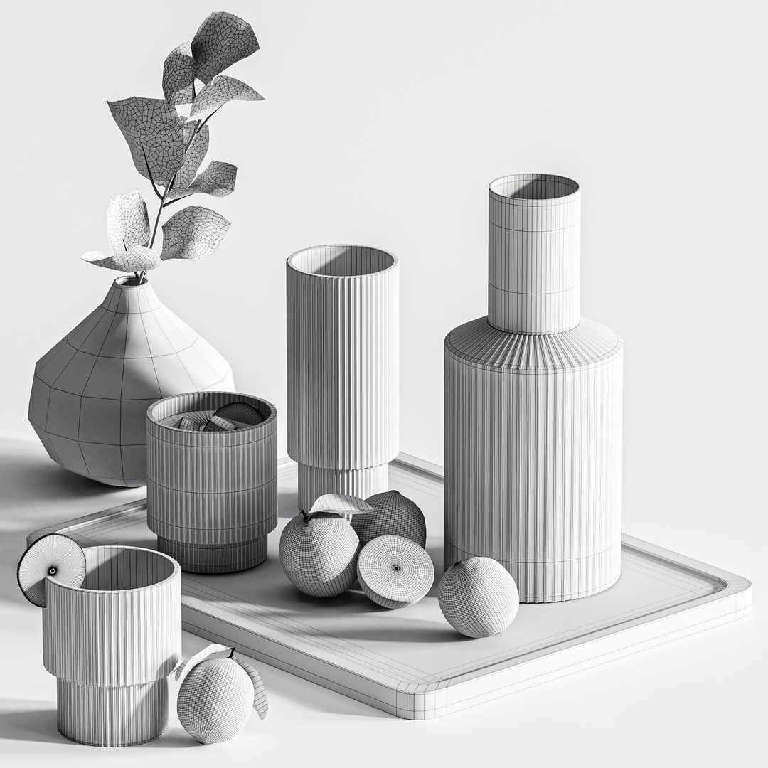 Tableware Set 3D Model – Modern Kitchenware with PBR Textures - View 6