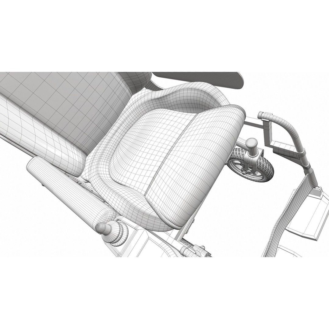 Electric Wheelchair 3D Model – High Poly PBR Asset, FBX, OBJ