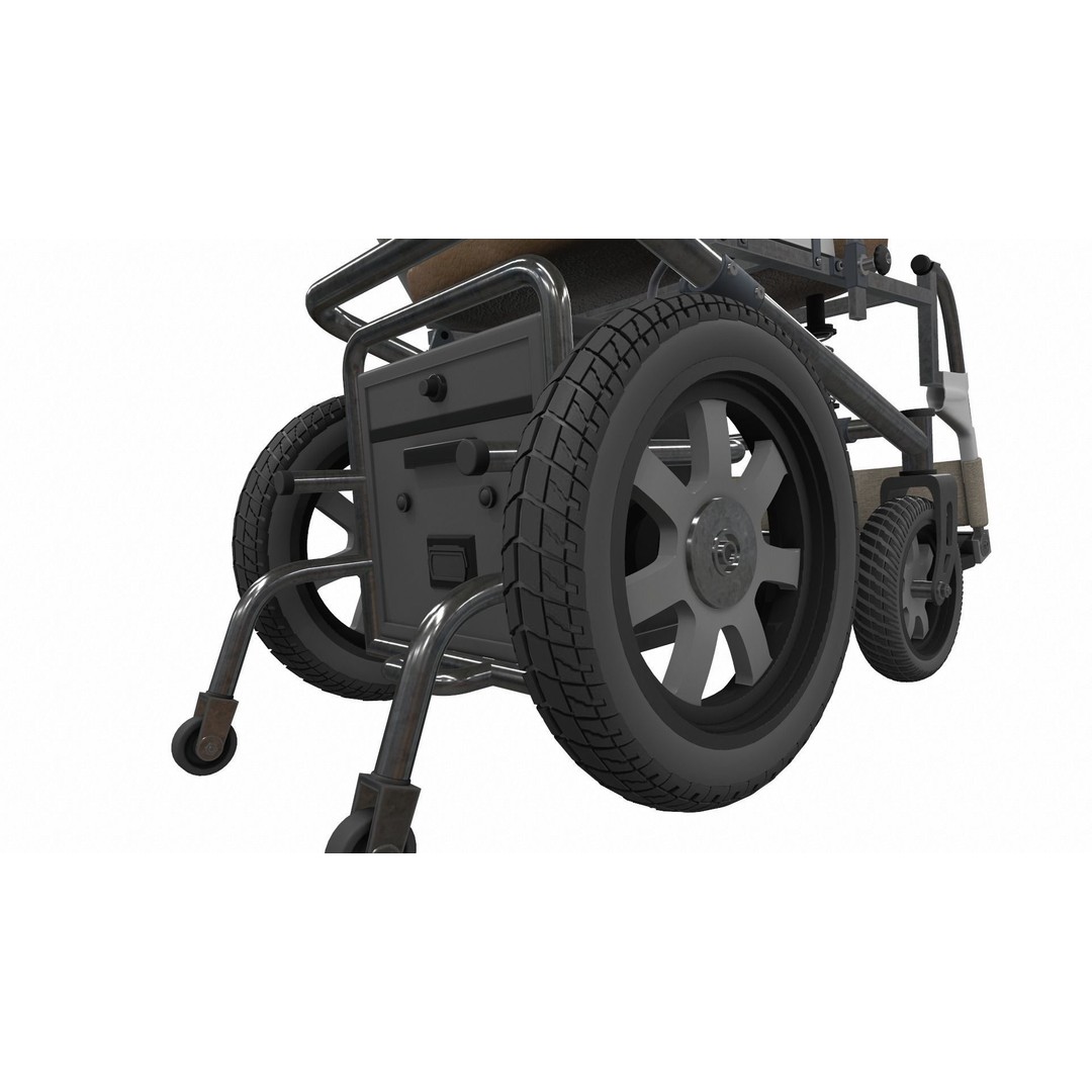 Electric Wheelchair 3D Model – High Poly PBR Asset, FBX, OBJ - View 10