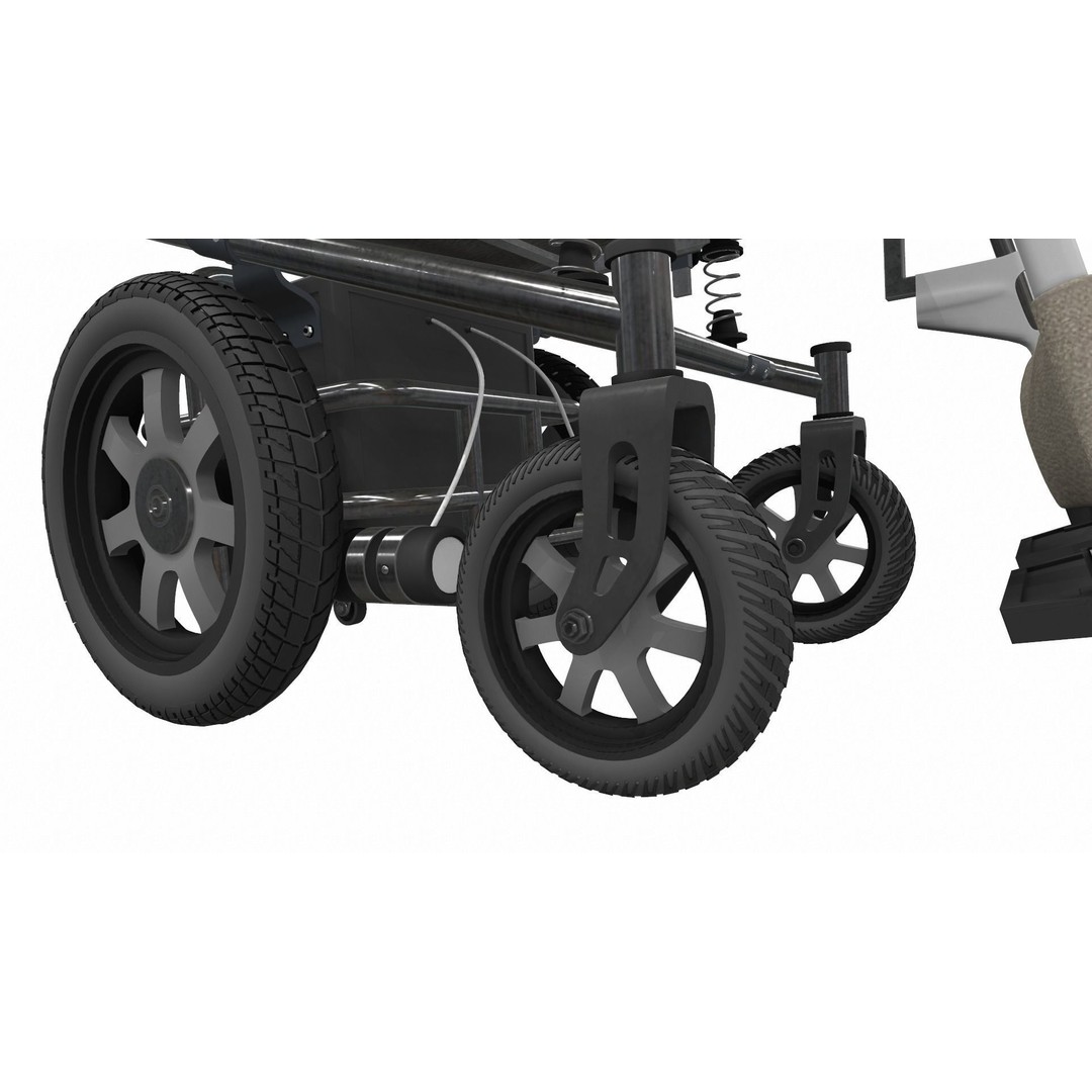 Electric Wheelchair 3D Model – High Poly PBR Asset, FBX, OBJ - View 11