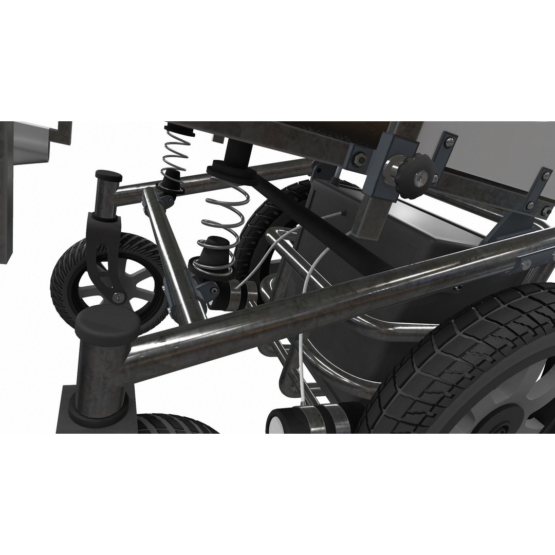 Electric Wheelchair 3D Model – High Poly PBR Asset, FBX, OBJ - View 12
