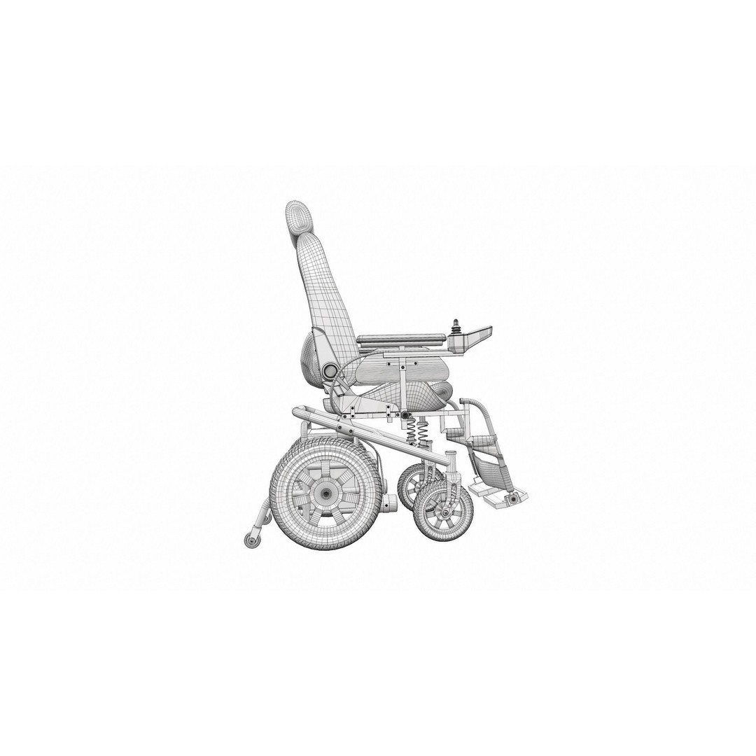 Electric Wheelchair 3D Model – High Poly PBR Asset, FBX, OBJ - View 14
