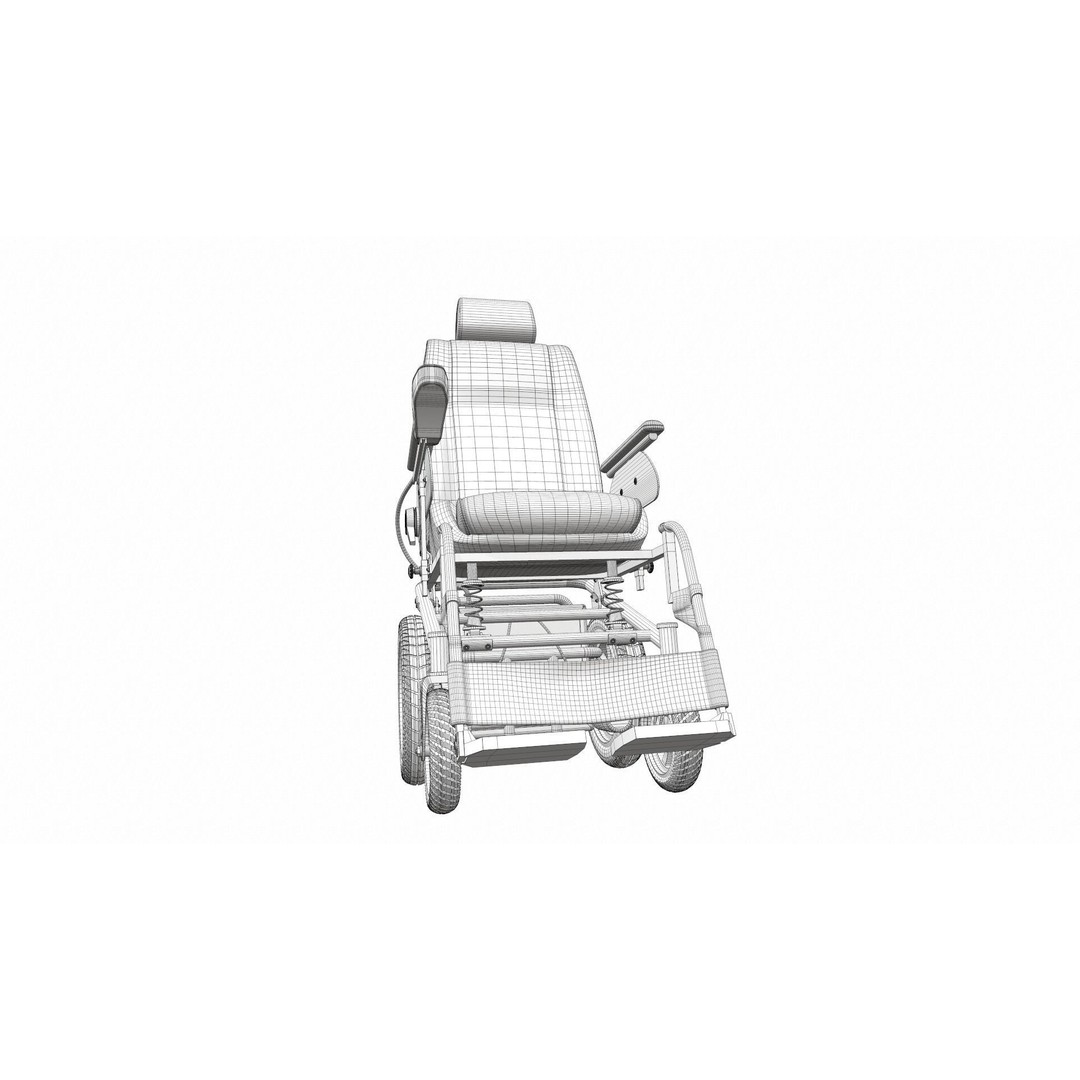 Electric Wheelchair 3D Model – High Poly PBR Asset, FBX, OBJ - View 15