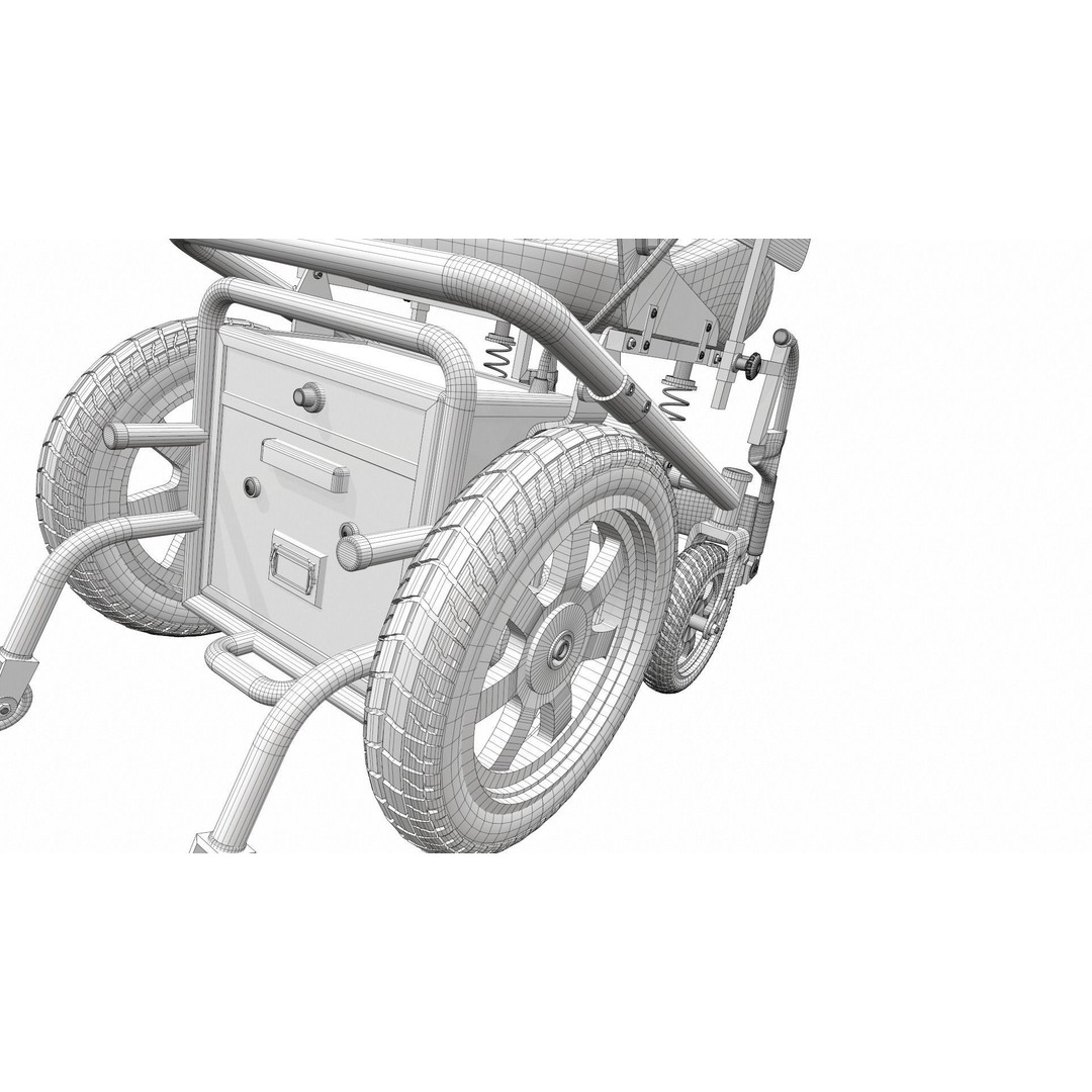 Electric Wheelchair 3D Model – High Poly PBR Asset, FBX, OBJ - View 21