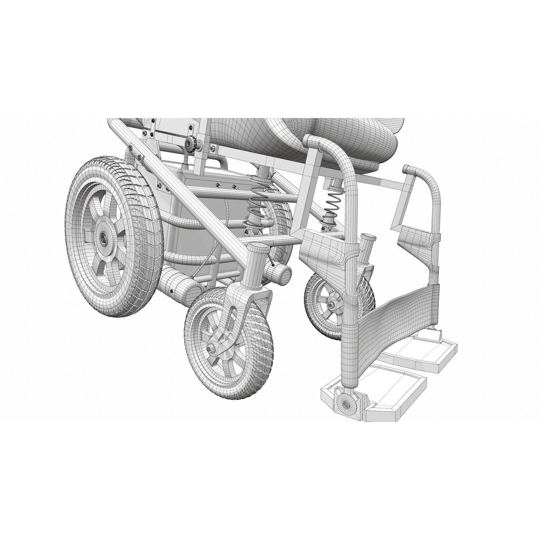 Electric Wheelchair 3D Model – High Poly PBR Asset, FBX, OBJ - View 22