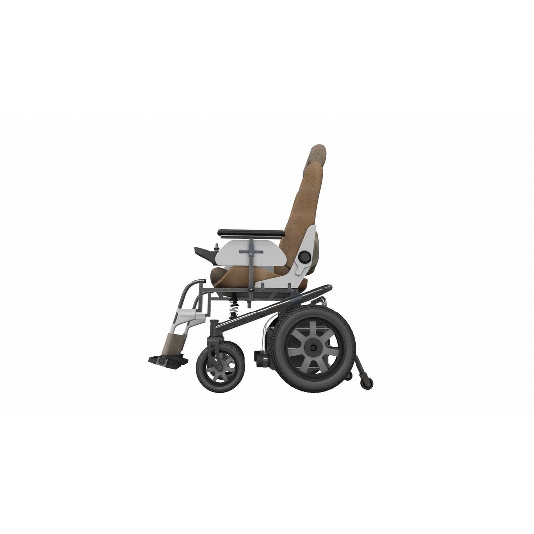 Electric Wheelchair 3D Model – High Poly PBR Asset, FBX, OBJ - View 4