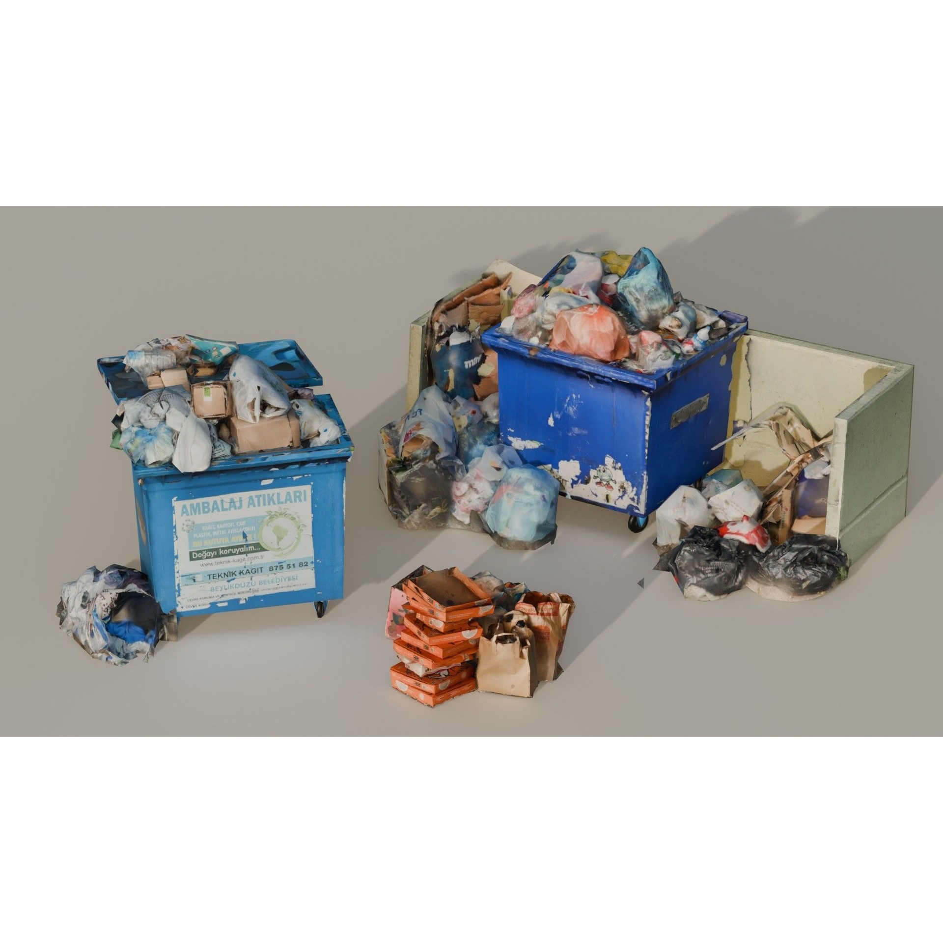 City Garbage Assets - Low-Poly Game-Ready 3D Model