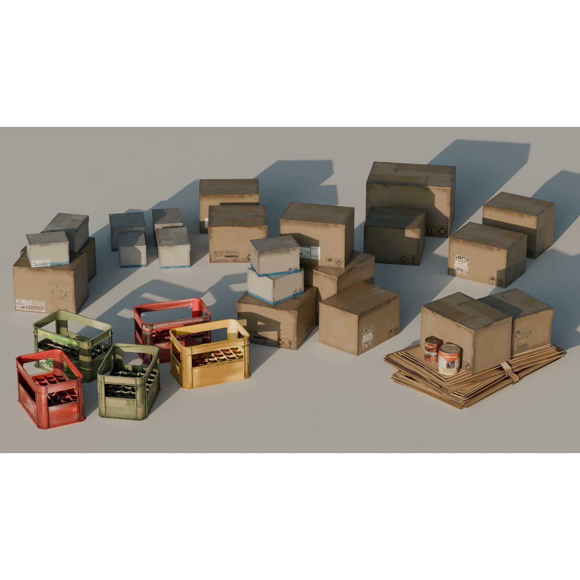 City Garbage Assets - Low-Poly Game-Ready 3D Model - View 12