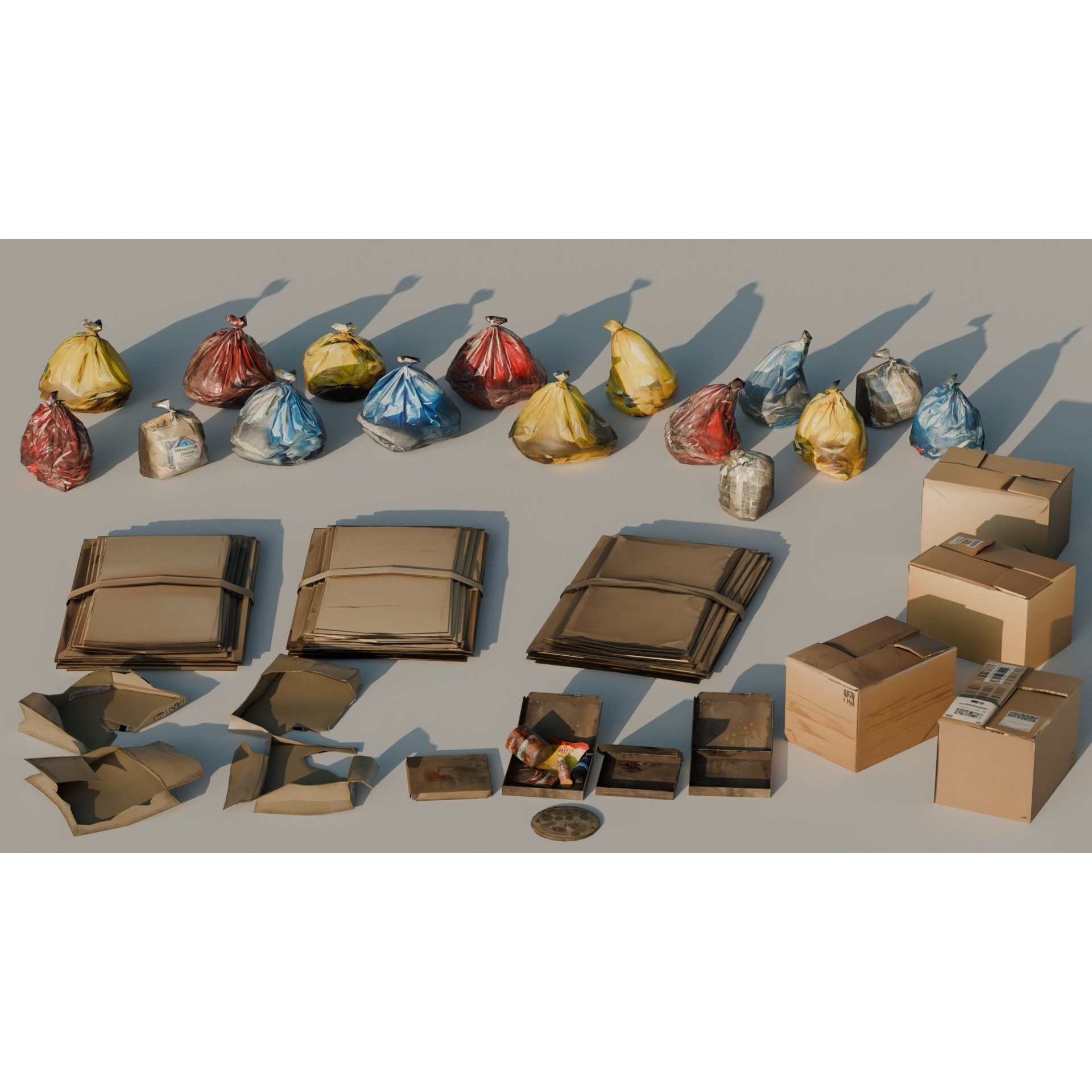 City Garbage Assets - Low-Poly Game-Ready 3D Model - View 13