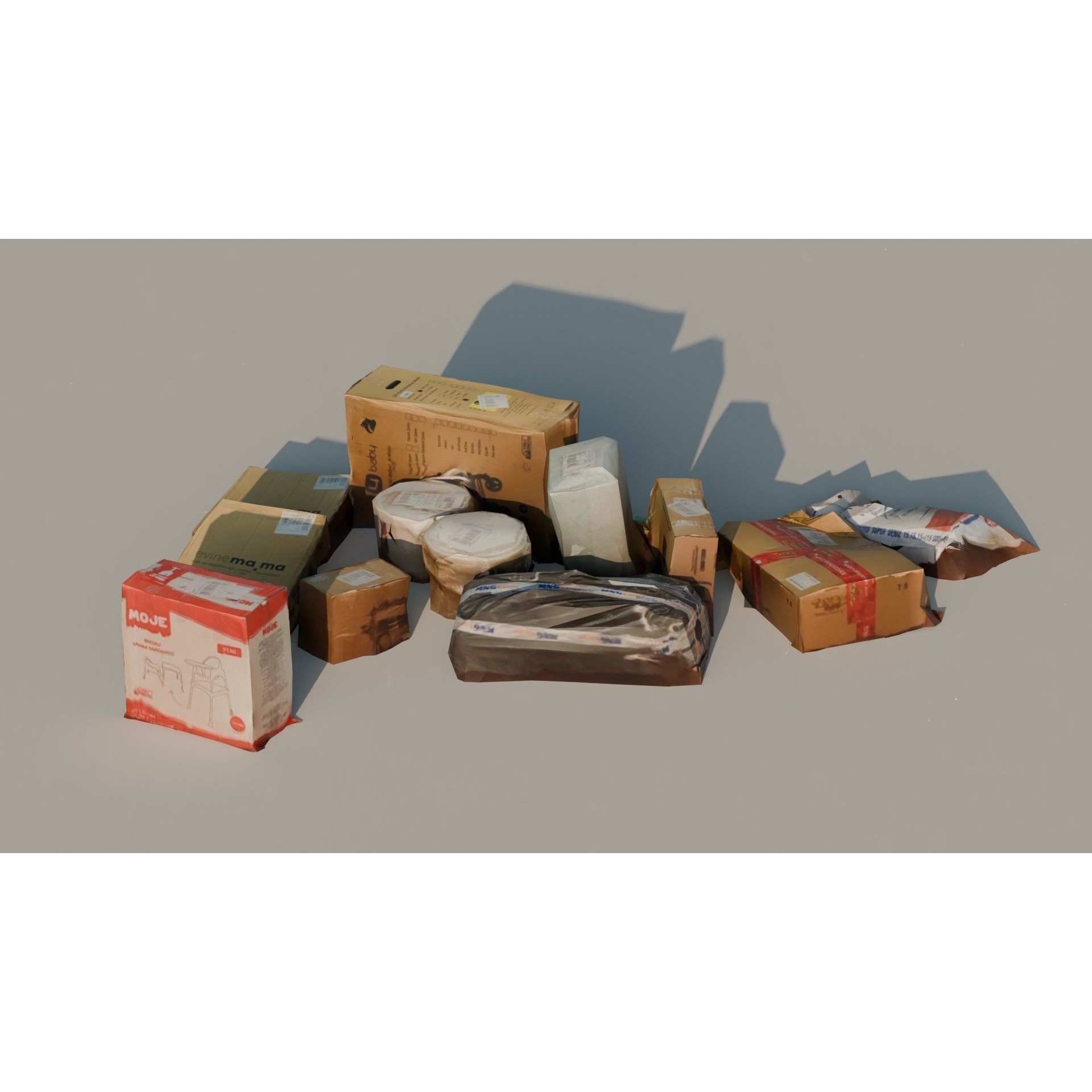 City Garbage Assets - Low-Poly Game-Ready 3D Model - View 8