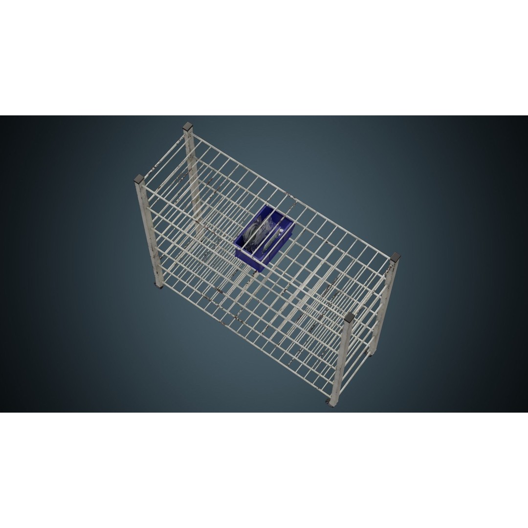 Medical Shelf 3D Model – Low Poly Game Asset, FBX, PBR Textures - View 7
